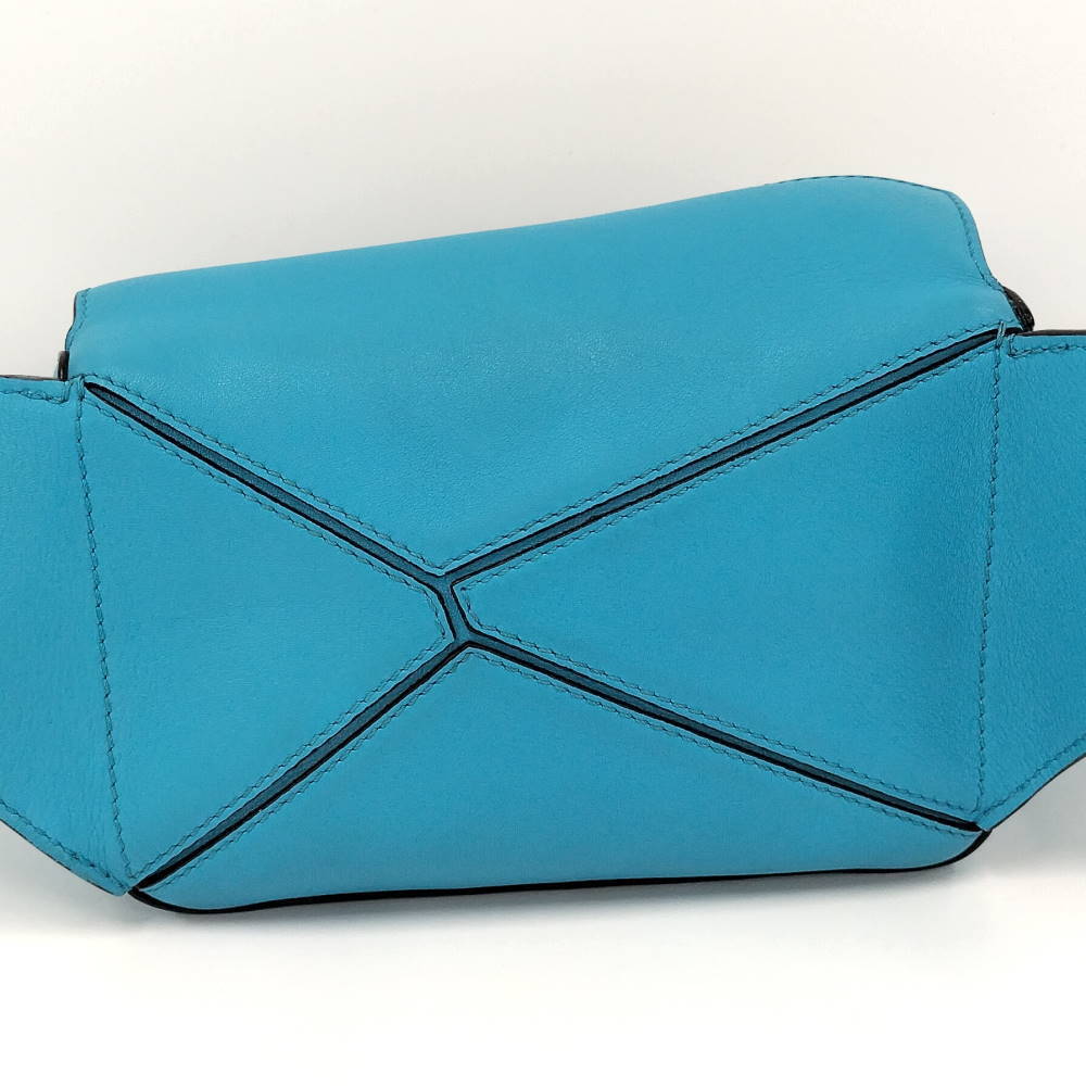 Loewe Puzzle Bag Bum Blue Leather Body Blue